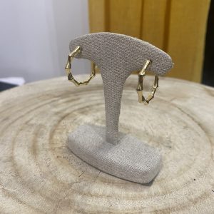 Creole Earrings Joze Bones in silver yellow gold plated – Créoles Joze Os en argent plaque or jaune