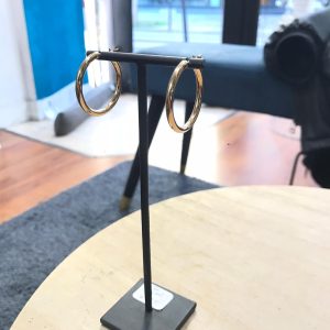 Creole Earrings bombed Joze in yellow gold plated 30mm – Créoles Joze bombée en plaque or jaune 30mm