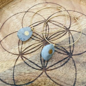 Créoles Bohème – Pierres naturelles Labradorite