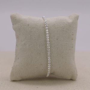 Bracelet boules striées 3mm en Argent massif