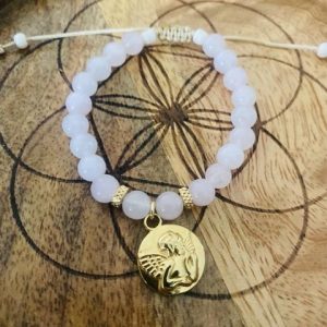 Bracelet Pierres Quartz Rose &lsquo;Ange&rsquo; – élastique
