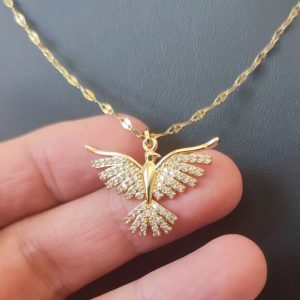 Collier phœnix phénix acier inoxydable pendentif plaqué or – Bijou spirituel