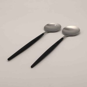 Couverts à salade en Acier brossé noir