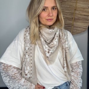 Foulard bandana beige Iris
