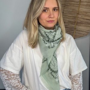 Foulard bandana vert d&rsquo;eau Eva