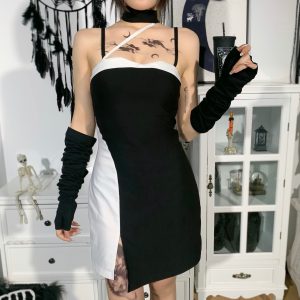 Robe gothique femme – Noir et blanc