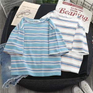 T-shirt kawaii – Lignes roses