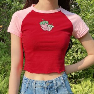 Crop top rouge – Fraise