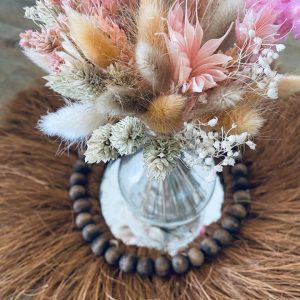 Mini Bouquet de fleurs séchées « Oranger » et son vase boule