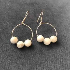 Earrings Joze Sleepers Aqua Marina in silver – Boucles d’oreilles Joze Dormeuses Aigue Marine en argent