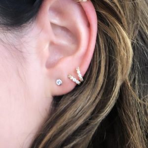 Créole Mini serties clos de zircons en argent – Joze Paris