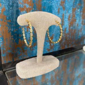 Creole Earrings Joze set marquise stone in yellow gold plated – Créoles Joze serties de marquises en zircon en plaque or jaune