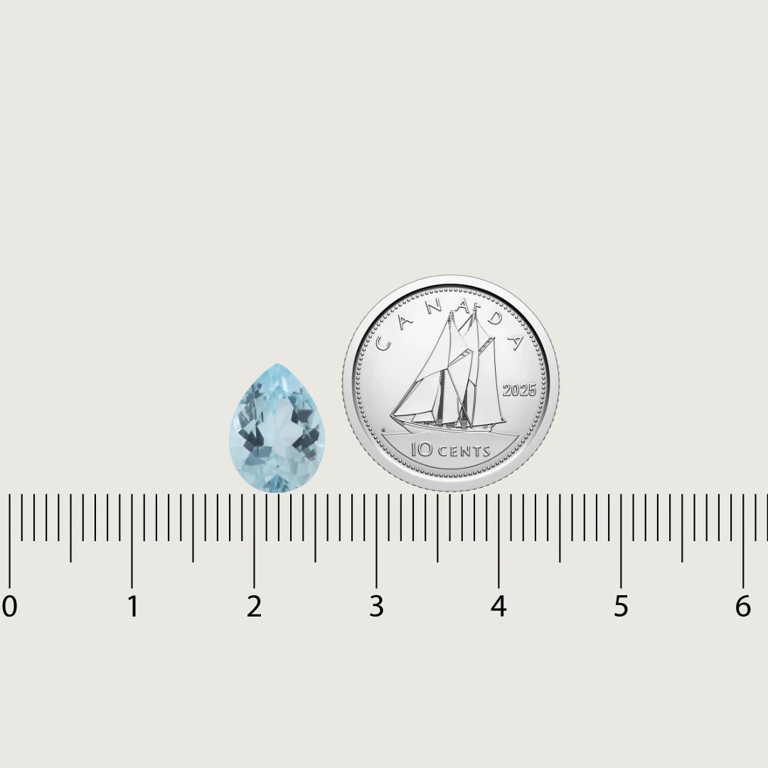 Aigue-marine Naturel Taille Poire 8x11 mm – Image 2