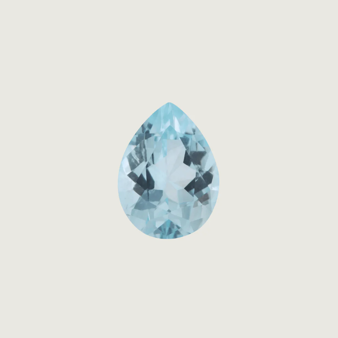 Aigue-marine Naturel Taille Poire 8x11 mm