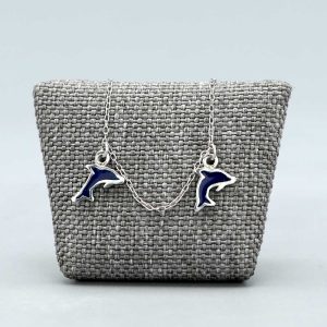 Bracelet enfant Argent massif avec deux dauphins