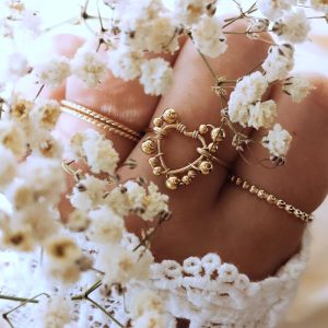 Bague cœur IDYLLE Tissage gold