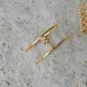 BAGUE DORÉE CROIX