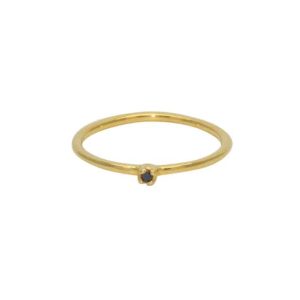 BAGUE DORÉE ET ZIRCON NOIR