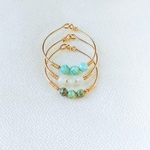 Bague TRIO PIERRE (gold filled ou argent 925)