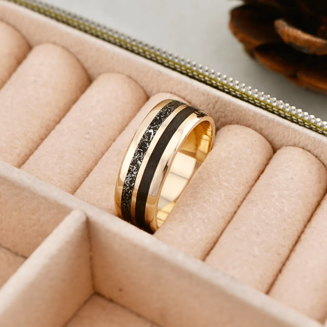 Bague Météorite et bois – Image 6