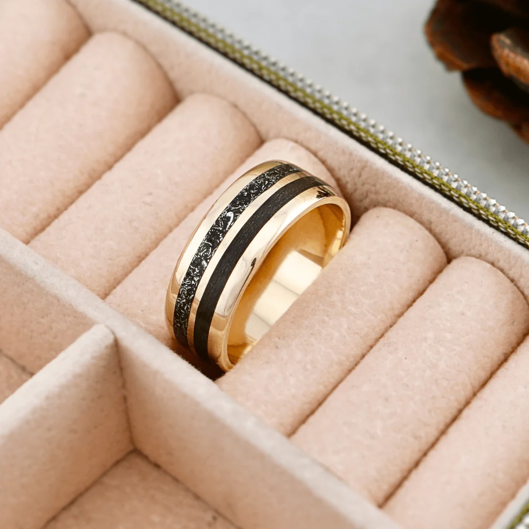 Bague Météorite et bois – Image 3