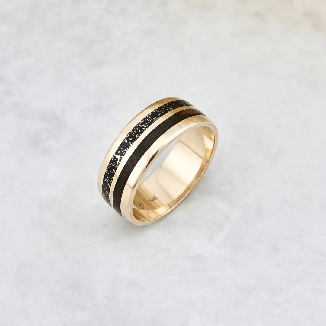 Bague Météorite et bois – Image 5