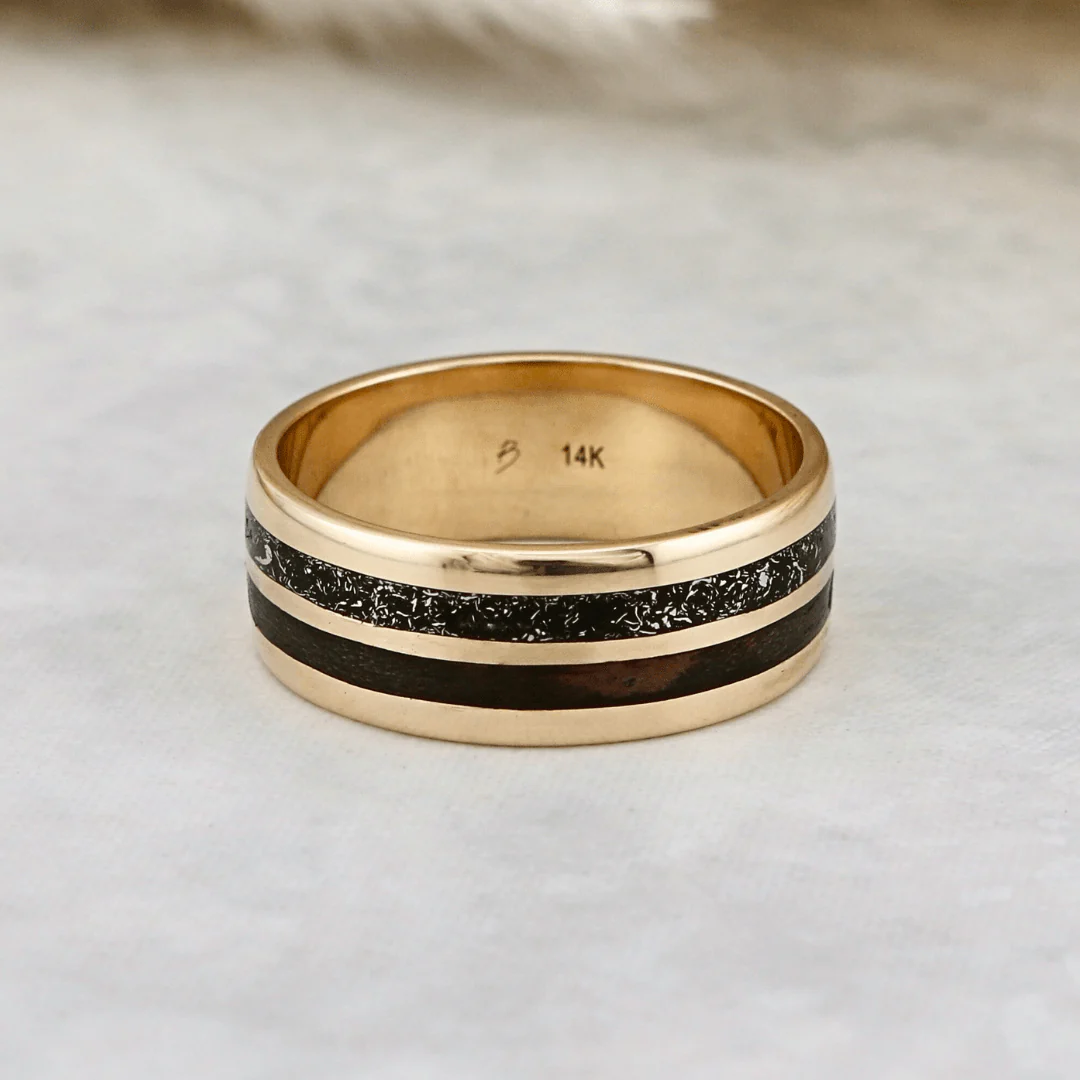 Bague Météorite et bois – Image 4