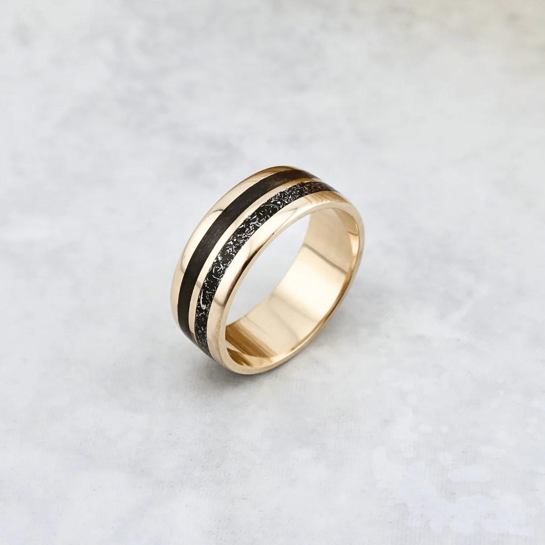 Bague Météorite et bois – Image 2
