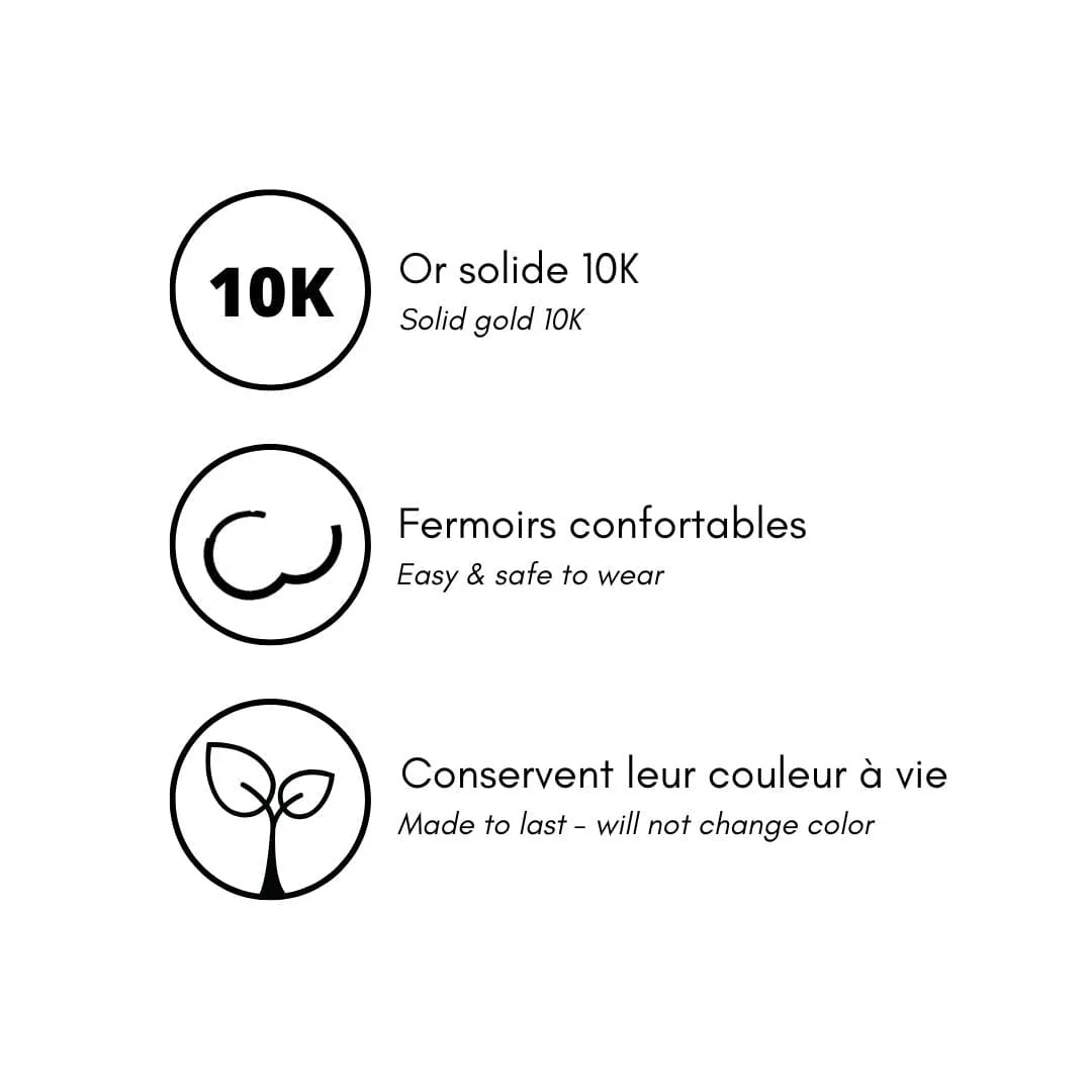 Boucles d'oreilles huggies Minimalistes en or 10K – Image 8