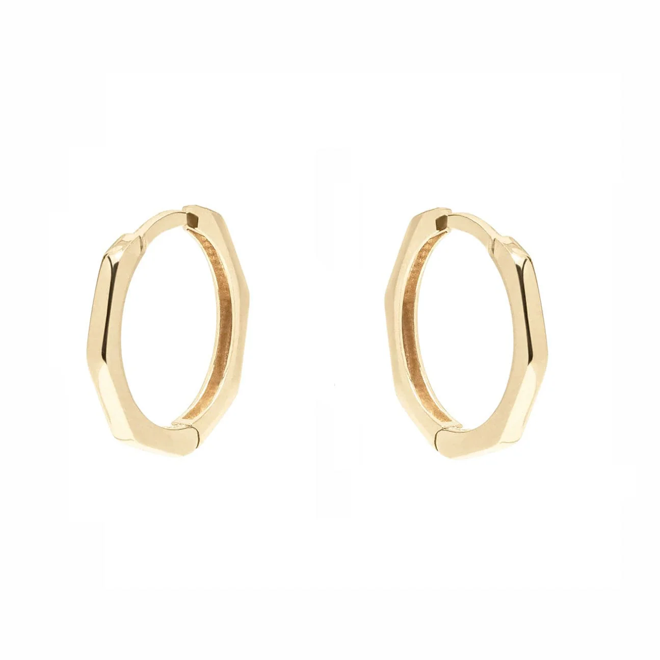 Boucles d'oreilles huggies Heptagone en or 10K – Image 5