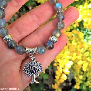 Bracelet labradorite Femme Ange de Protection. Top Qualité AA – Fait main France – Bijou Energétique