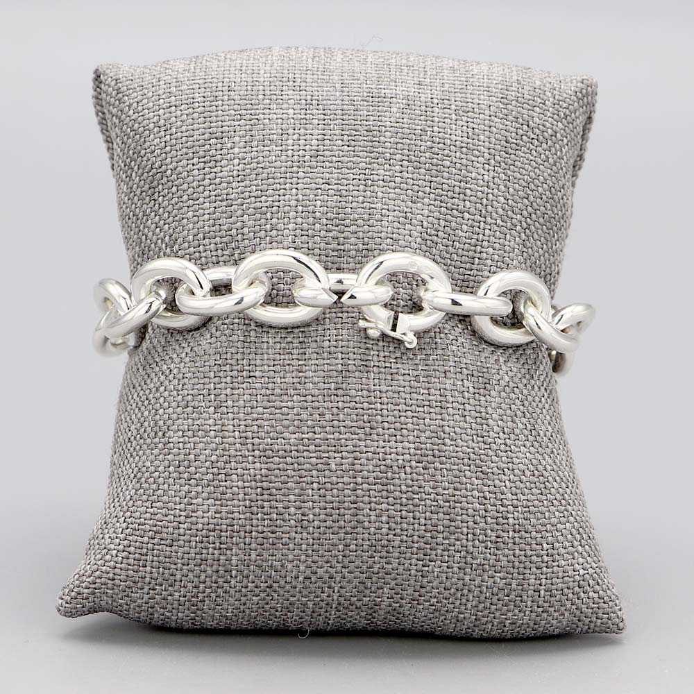 Bracelet maille forçat ronde en argent massif grand modèle – Image 2