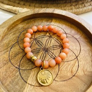 Bracelet Boho Pierre Jade orange – Soleil
