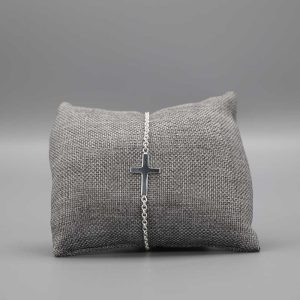 Bracelet avec croix en Argent massif