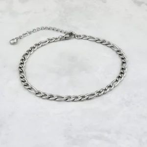 Bracelet de cheville Figaro en acier