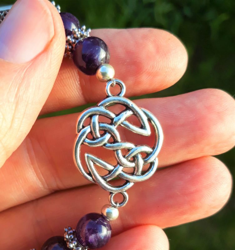 Bracelet celtique Femme améthyste. Fait main France – Bijou énergétique – Image 2