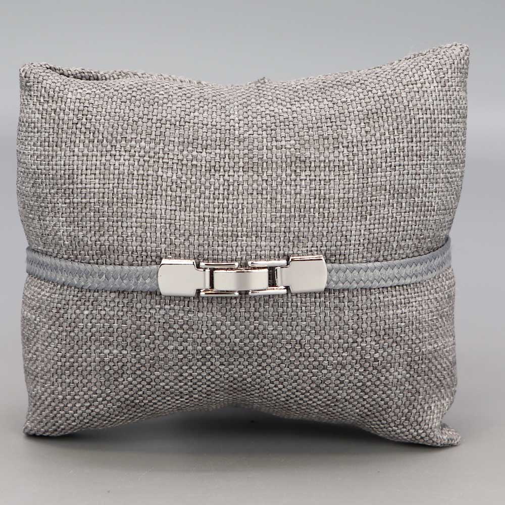 Bracelet homme acier rhodié brillant et synthétique plat gris