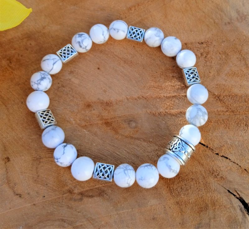 Bracelet howlite homme femme – Hypersensible – Bijou énergétique