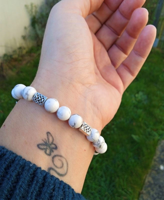 Bracelet howlite homme femme – Hypersensible – Bijou énergétique – Image 2