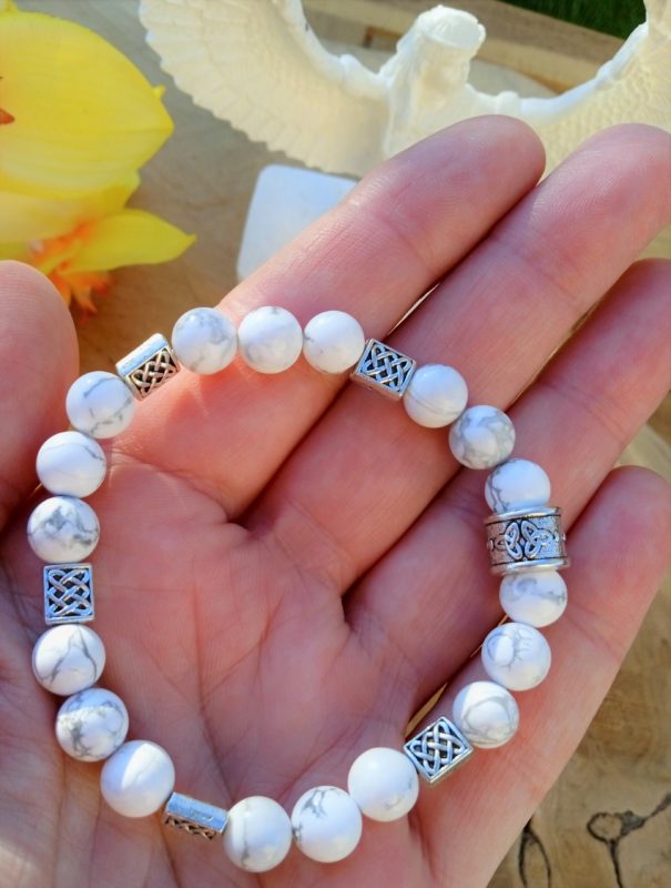 Bracelet howlite homme femme – Hypersensible – Bijou énergétique – Image 3