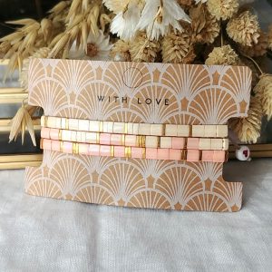 Bracelet perles japonaises BLISS Rose & Caramel (solo ou trio)