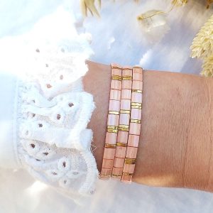 Bracelet perles japonaises BLISS rose