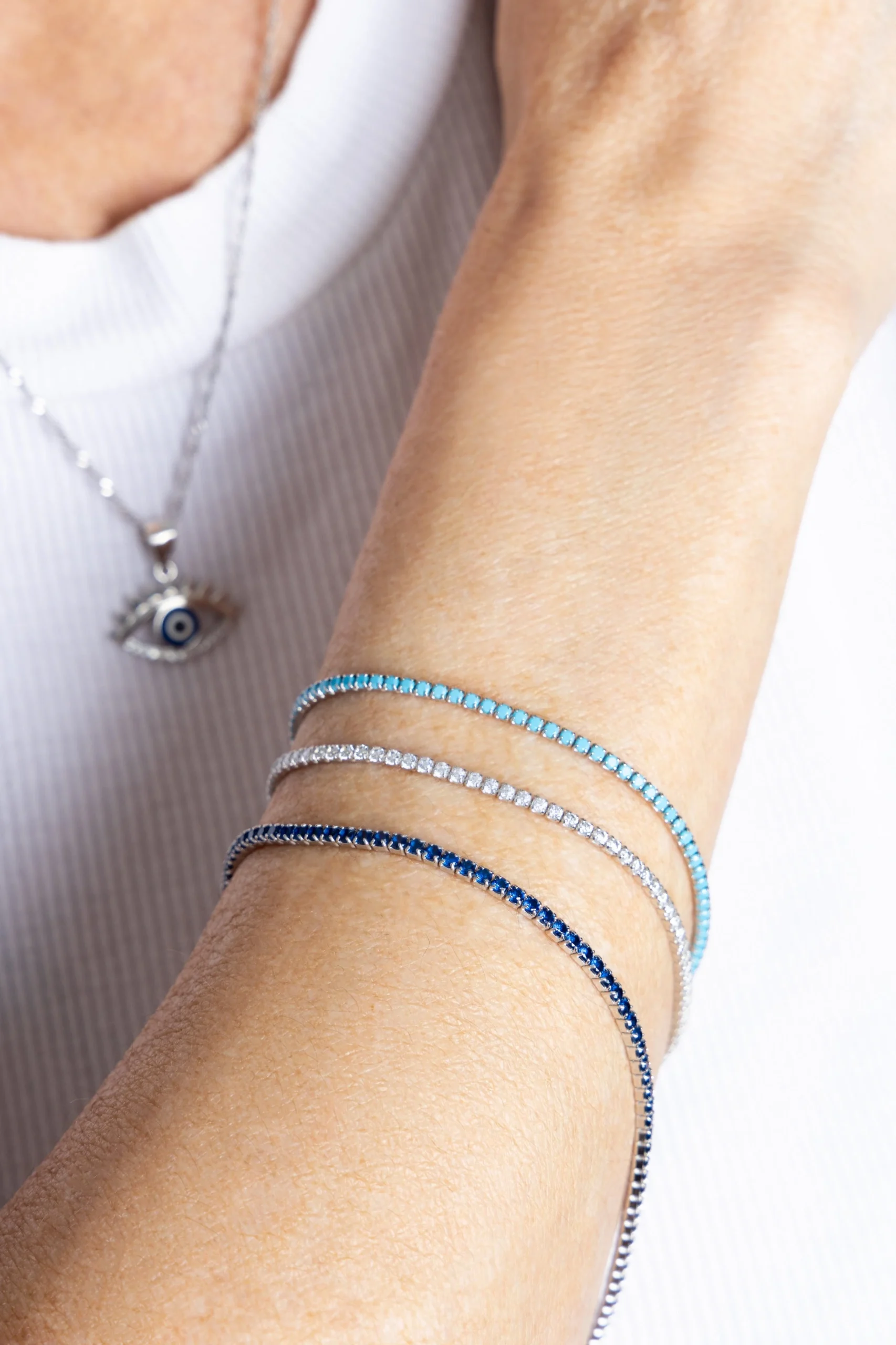 Bracelet Tennis Exclusive Bleu en argent sterling – Image 6