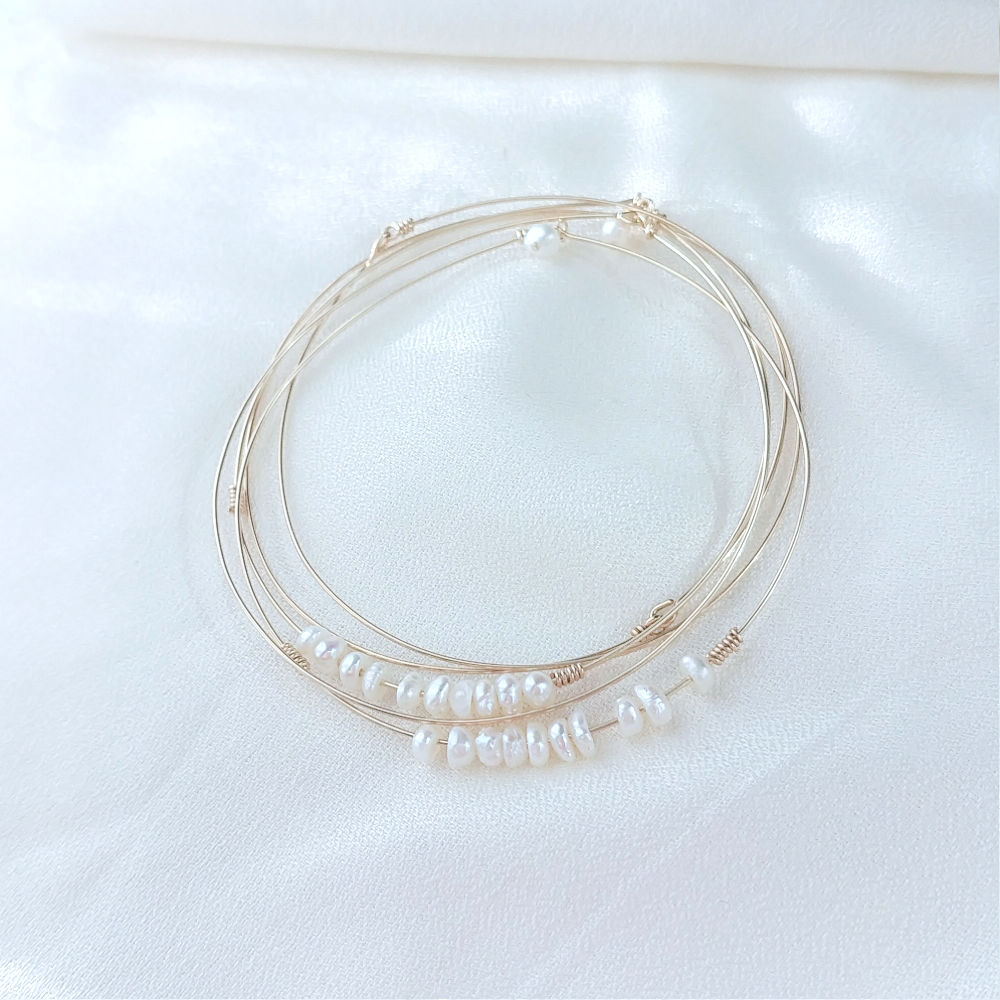 Set de joncs PERLES DESTROY (gold filled ou argent 925) – Image 5