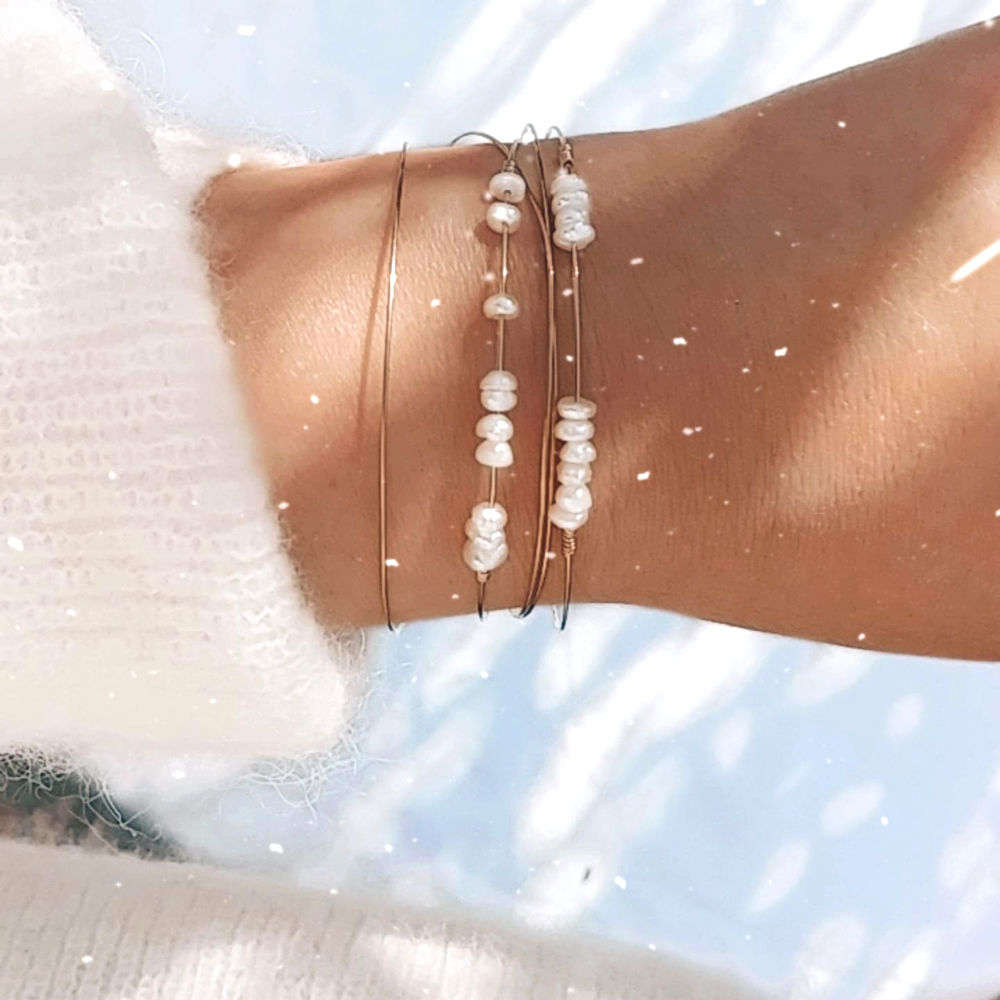 Set de joncs PERLES DESTROY (gold filled ou argent 925) – Image 2