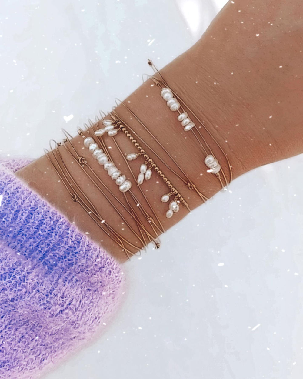 Set de joncs PERLES DESTROY (gold filled ou argent 925) – Image 3