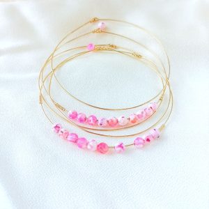 Set de joncs PINK DESTROY (gold filled ou argent 925)