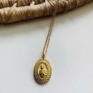 Collier Vierge protectrice doré