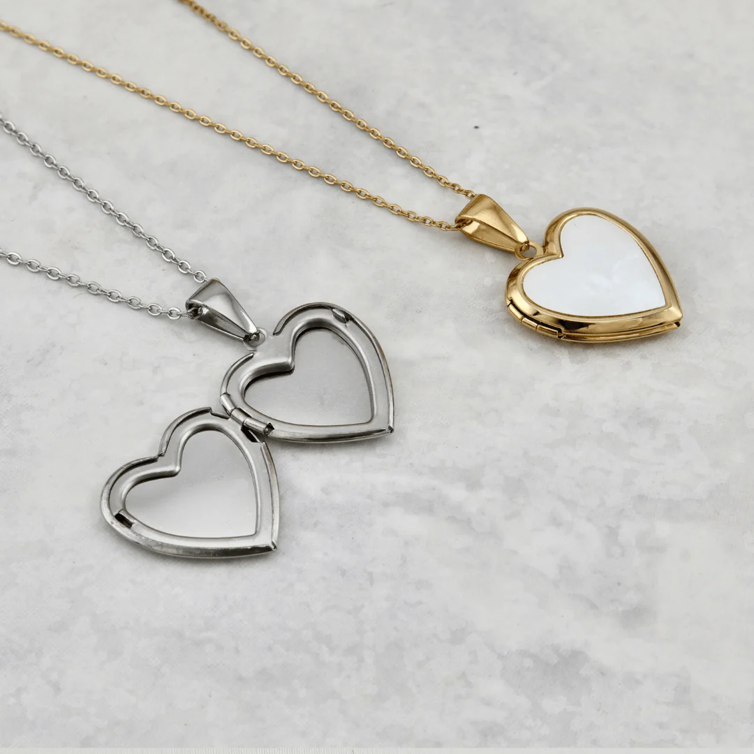 Collier porte-photos Coeur en acier – Image 2