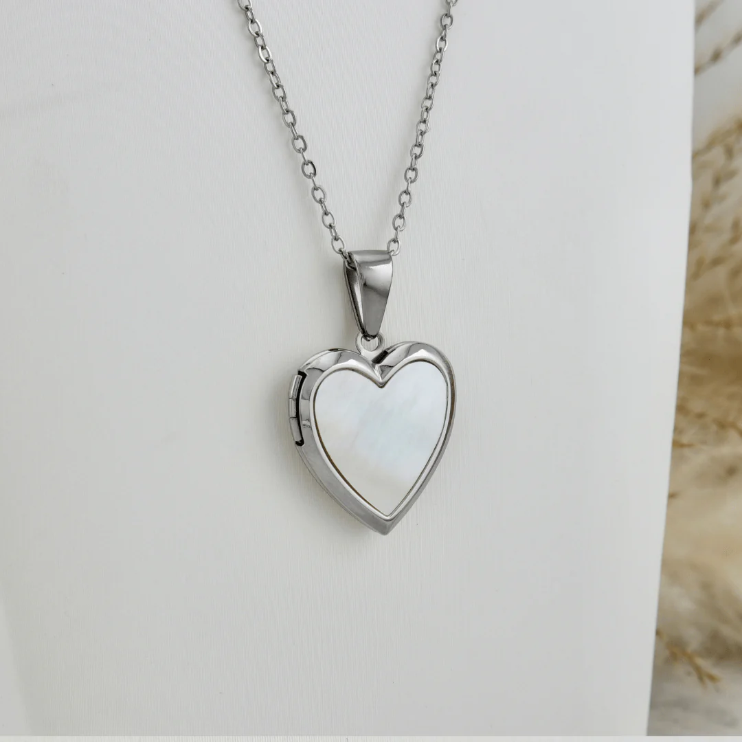 Collier porte-photos Coeur en acier – Image 3